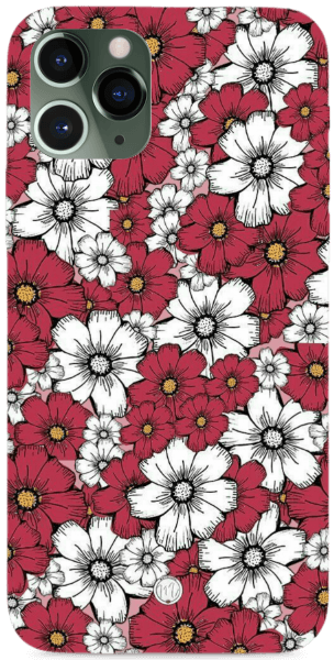 Piros-fehér virágos tok