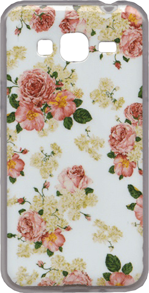 Samsung Galaxy J3 2016 (J320) szilikon tok rózsaminta fehér