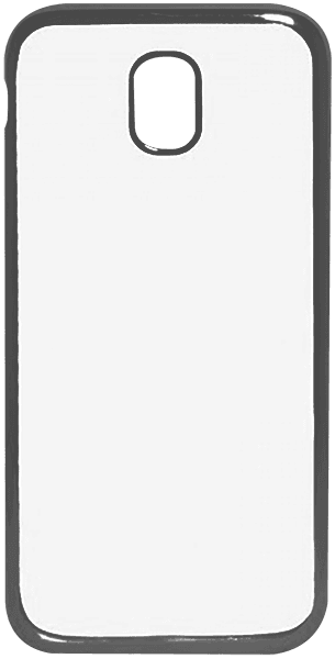 Samsung Galaxy J5 2017 (J530) szilikon tok fémhatású keret átlátszó fekete