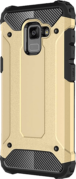 Samsung Galaxy A8 2018 (A530) ütésálló tok légpárnás sarkas, hibrid Forcell Armor arany