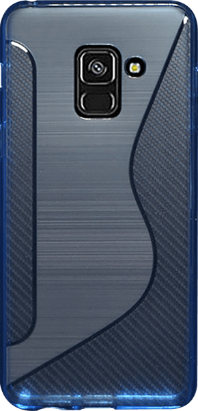 Samsung Galaxy A8 2018 Dual (A530) szilikon tok karbon mintás kék