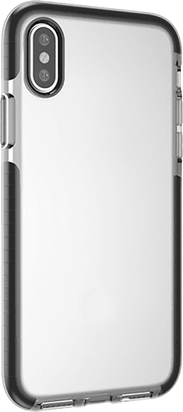 Apple iPhone X szilikon tok gyári BLAUTEL légpárnás sarok átlátszó/fekete