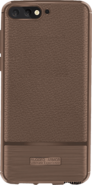 Huawei Y6 2018 szilikon tok szálcsiszolt mintás barna