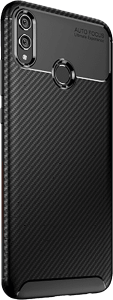 Huawei Honor 8X (View 10 Lite) szilikon tok közepesen ütésálló légpárnás sarok karbon mintás fekete