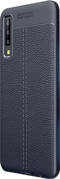 Samsung Galaxy A7 2018 (SM-A750F) ütésálló tok varrás mintás sötétkék