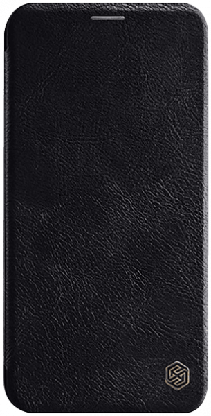 Apple iPhone 11 Pro Max oldalra nyíló flipes bőrtok gyári NILLKIN bankkártya tartó fekete