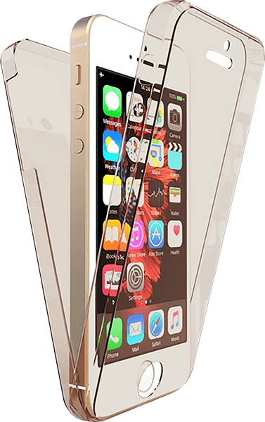 Apple iPhone 5S kemény hátlap szilikon előlap 360° védelem füstszínű