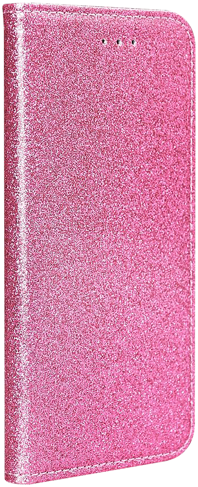 Apple iPhone 11 oldalra nyíló flipes bőrtok csillámos rózsaszín
