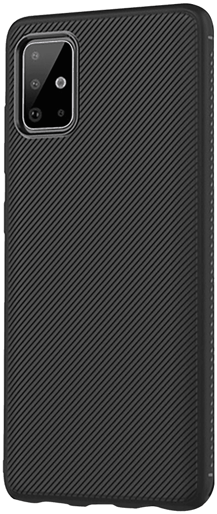 Samsung Galaxy A71 (SM-A715F) szilikon tok csíkos fekete