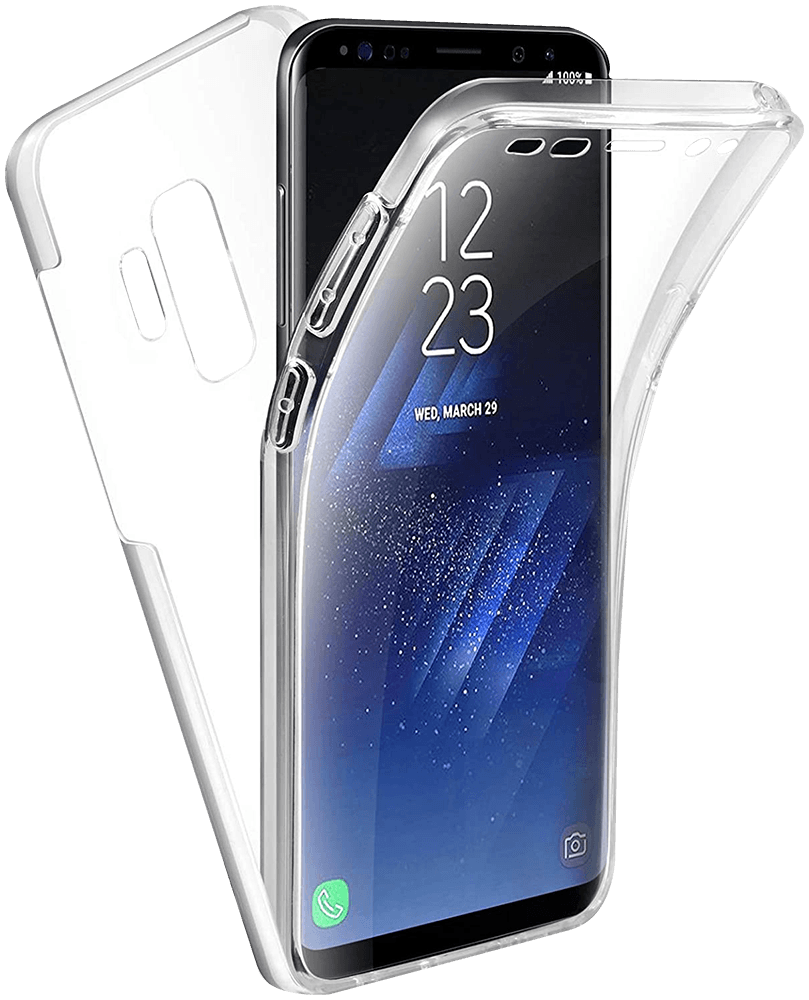 Samsung Galaxy S9 (G960) kemény hátlap szilikon előlap 360 ° védelem átlátszó