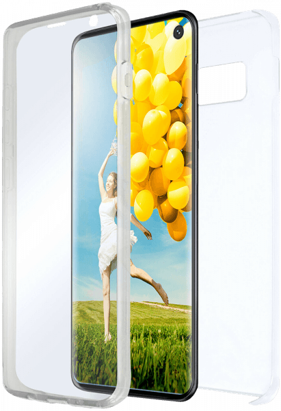 Samsung Galaxy S10e (SM-G970) kemény hátlap szilikon előlap 360 ° védelem átlátszó