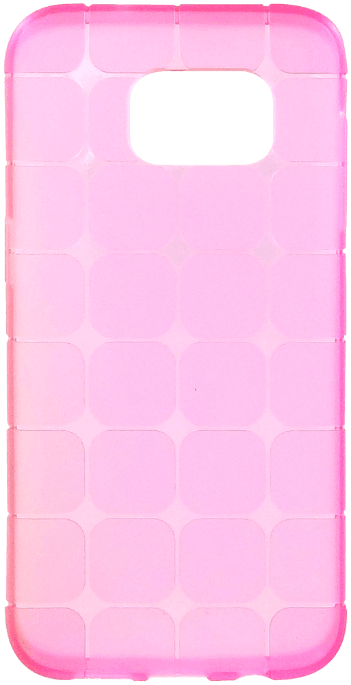 Samsung Galaxy S7 Edge (G935) szilikon tok négyzet minta rózsaszín