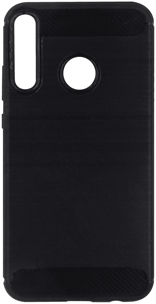 Huawei P40 Lite E ütésálló TPU tok szálcsiszolt - karbon minta légpárnás sarok fekete