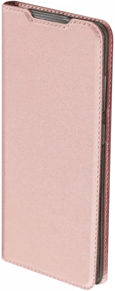 Apple iPhone XS oldalra nyíló flipes bőrtok elől-hátul mágneses rozéarany