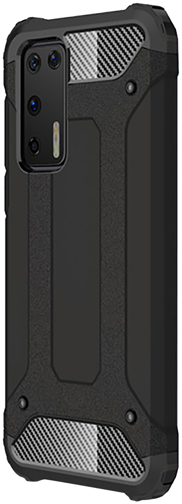 Huawei P40 ütésálló tok légpárnás sarkas, hibrid Forcell Armor fekete
