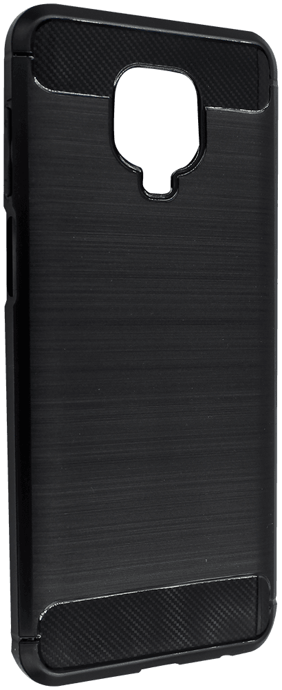 Xiaomi Redmi Note 9 Pro ütésálló TPU tok szálcsiszolt - karbon minta légpárnás sarok fekete