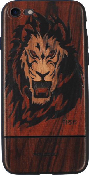 Apple iPhone 8 kemény hátlap fa mintás oroszlánnal