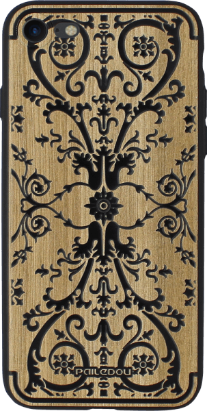 Apple iPhone SE (2020) kemény hátlap fa mintás fekete mintázattal