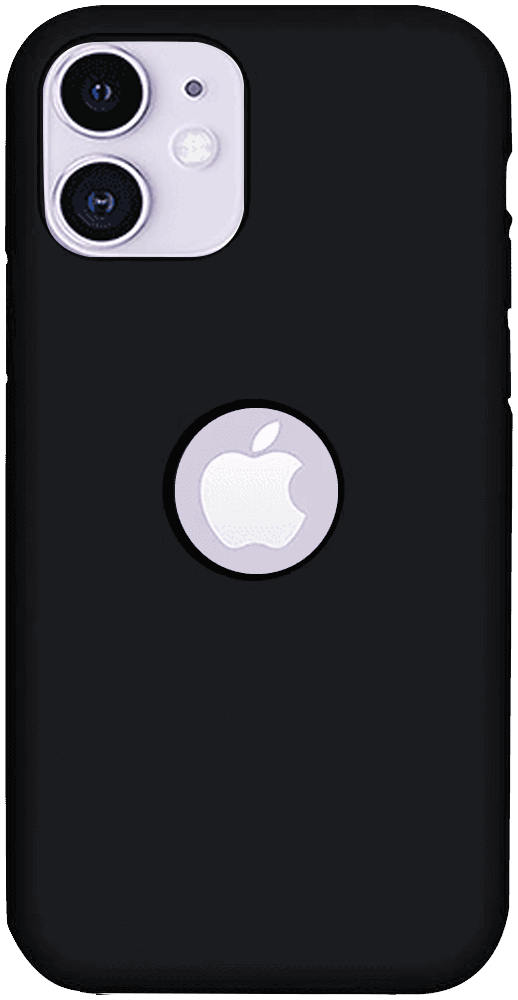 Apple iPhone 11 szilikon tok logó kihagyós matt fekete