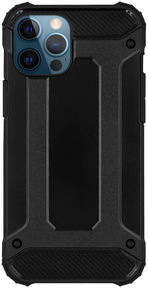 Apple iPhone 12 Pro Max ütésálló tok légpárnás sarkas, hibrid Forcell Armor fekete