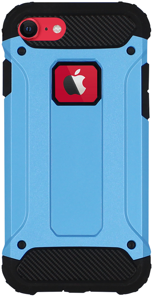 Apple iPhone 7 ütésálló tok logó kihagyós légpárnás sarkas, hibrid Forcell Armor kék