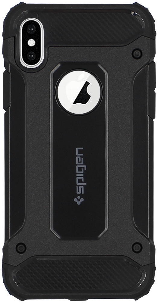 Apple iPhone XS ütésálló tok gyári SGP logó kihagyós légpárnás sarkas, hibrid Forcell Armor fekete