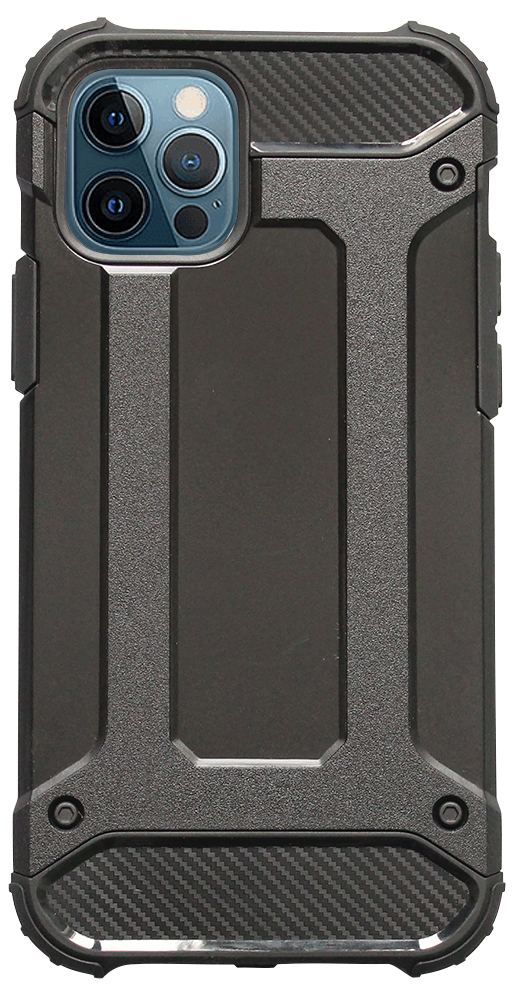 Apple iPhone 12 Pro ütésálló tok légpárnás sarkas, hibrid Forcell Armor fekete
