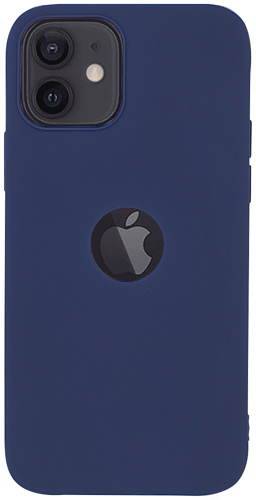 Apple iPhone 12 szilikon tok logó kihagyós sötétkék