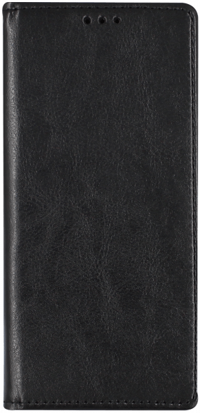 Huawei P40 Lite 5G oldalra nyíló flipes bőrtok valódi bőr fekete