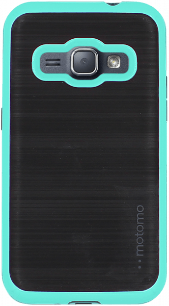 Samsung Galaxy J1 2016 (J120) szilikon tok zöld műanyag keret szálcsiszolt minta fekete