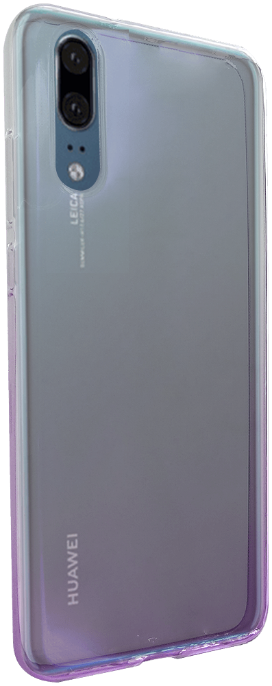 Huawei P20 szilikon tok színátmenetes átlátszó / lila