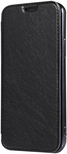 Samsung Galaxy S20 Ultra (SM-G988B) oldalra nyíló flipes bőrtok átlátszó szilikon hátlap, fémhatású keret fekete