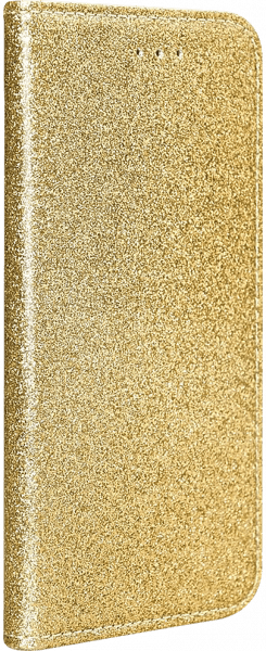 Samsung Galaxy S20 Plus (SM-G985F) oldalra nyíló flipes bőrtok csillámos arany