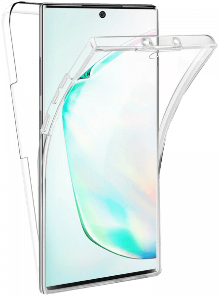 Samsung Galaxy Note 10 kemény hátlap szilikon előlap 360 ° védelem átlátszó