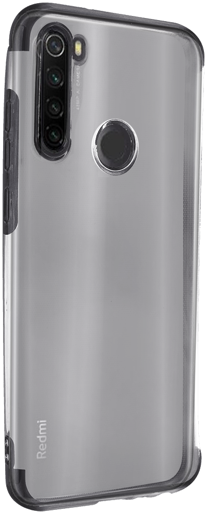 Xiaomi Redmi Note 8T szilikon tok fémhatású keret átlátszó/fekete