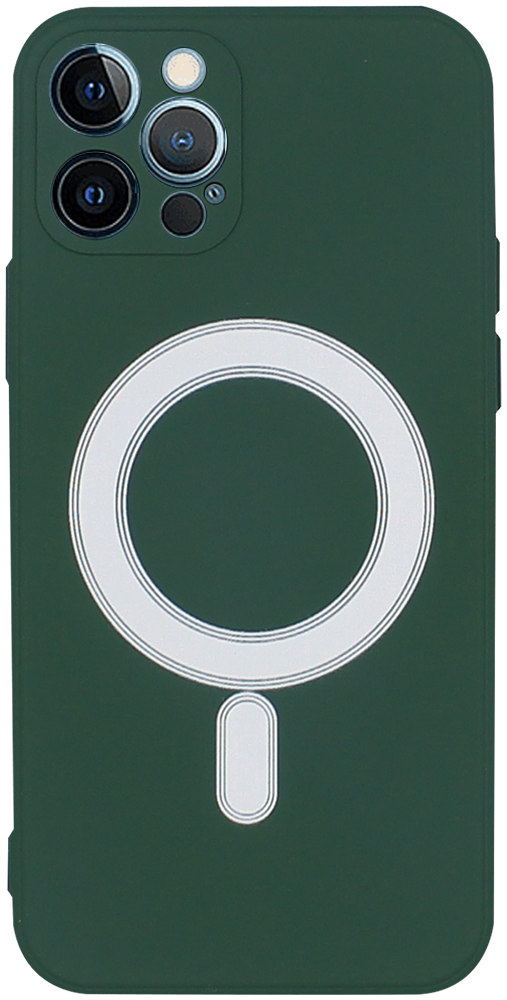 Apple iPhone 12 Pro szilikon tok gyári MagSafe sötétzöld