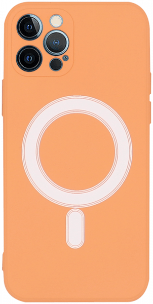 Apple iPhone 12 Pro szilikon tok gyári MagSafe barackszínű