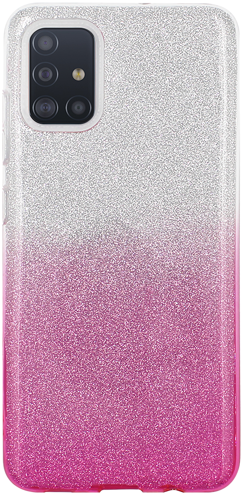 Samsung Galaxy A51 (SM-A515F) szilikon tok csillogó hátlap rózsaszín/ezüst