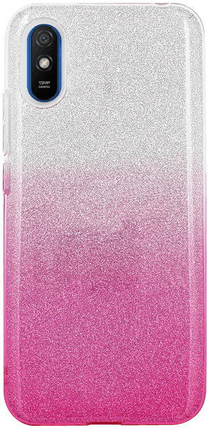 Xiaomi Redmi 9A szilikon tok csillogó hátlap rózsaszín/ezüst