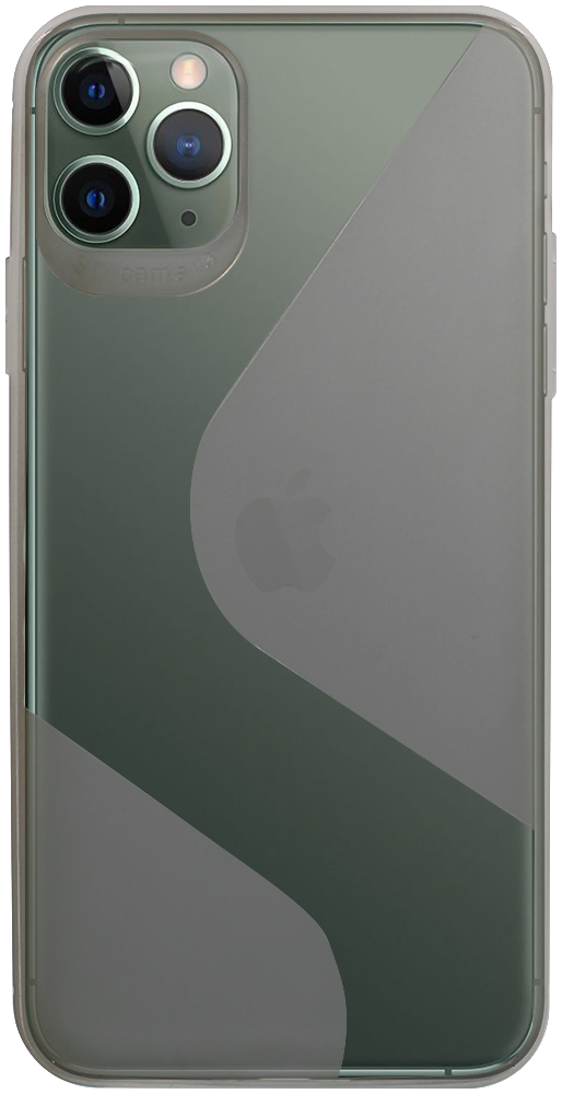 Apple iPhone 11 Pro Max szilikon tok S-CASE átlátszó füstszínű