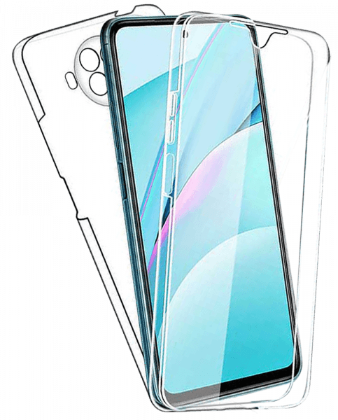 Xiaomi Redmi Note 9T kemény hátlap szilikon előlap 360 ° védelem átlátszó