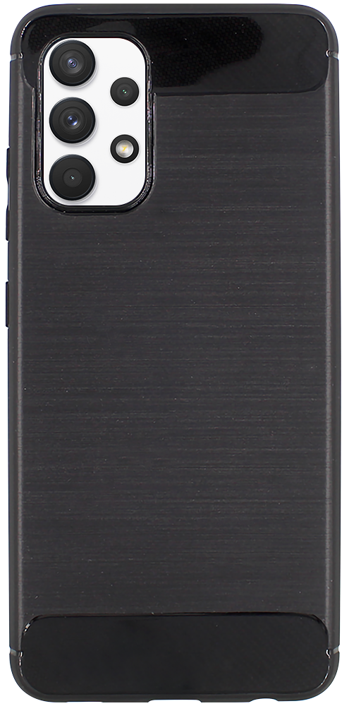 Samsung Galaxy A32 4G (SM-A325F) ütésálló szilikon tok szálcsiszolt-karbon minta légpárnás sarok fekete