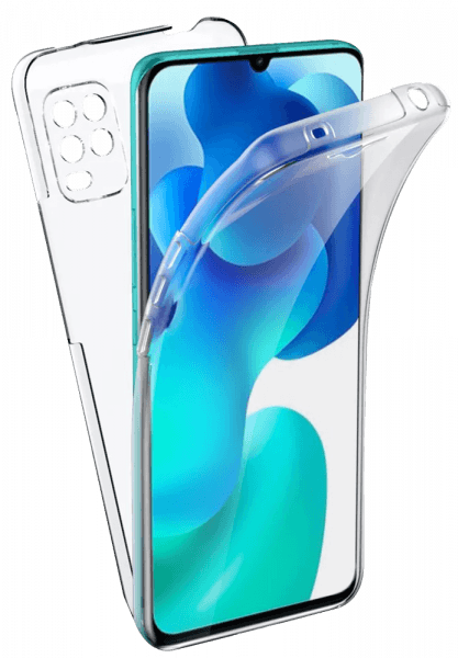 Xiaomi Mi 10 Lite 5G kemény hátlap szilikon előlap 360° védelem átlátszó