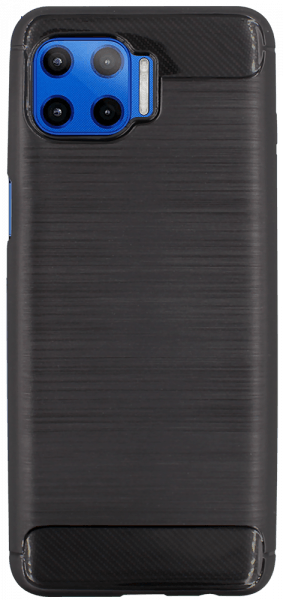 Motorola Moto G 5G Plus ütésálló szilikon tok szálcsiszolt-karbon minta légpárnás sarok fekete