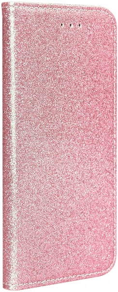 Motorola Moto G 5G oldalra nyíló flipes bőrtok csillámos rozéarany