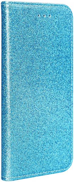 Motorola Moto G 5G oldalra nyíló flipes bőrtok csillámos kék