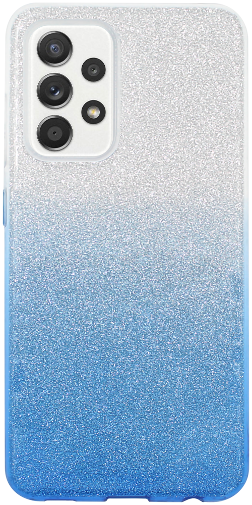 Samsung Galaxy A52 4G (SM-A525F) szilikon tok csillogó hátlap kék/ezüst