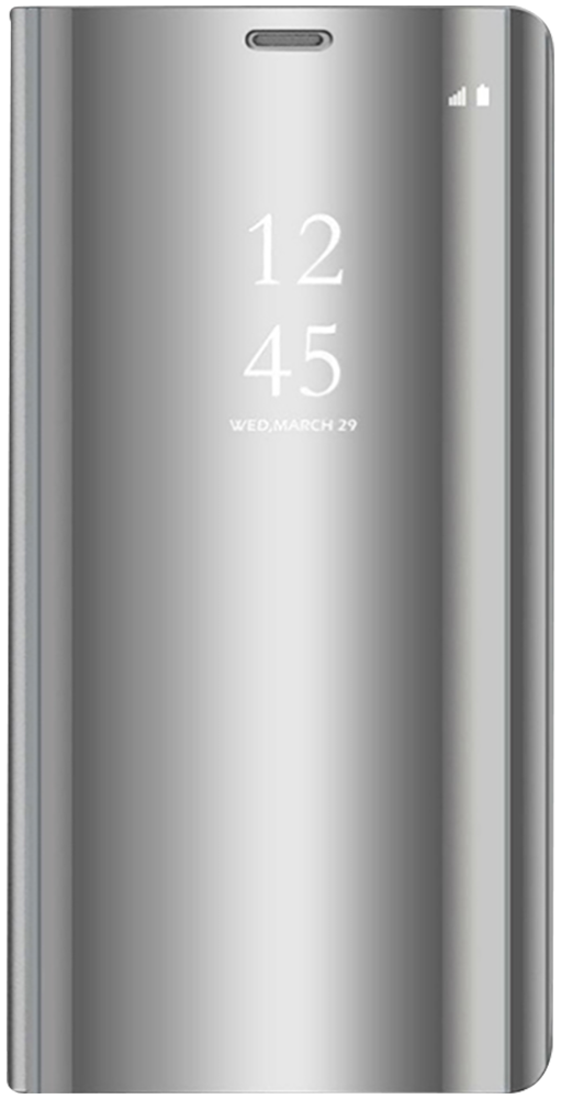 Samsung Galaxy J5 2016 (J510) oldalra nyíló flipes bőrtok Smart Clear View ezüst