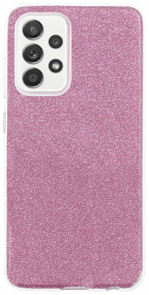 Samsung Galaxy A52 4G (SM-A525F) szilikon tok csillogó hátlap rózsaszín