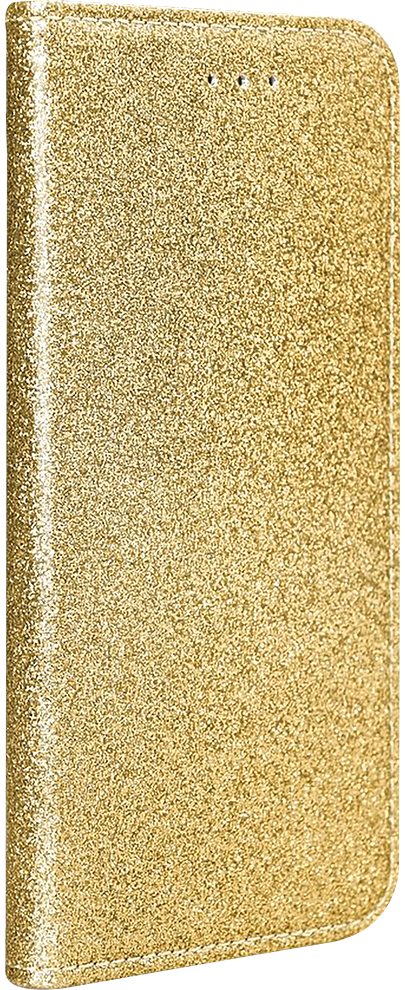 Oppo A53s oldalra nyíló flipes bőrtok csillámos arany